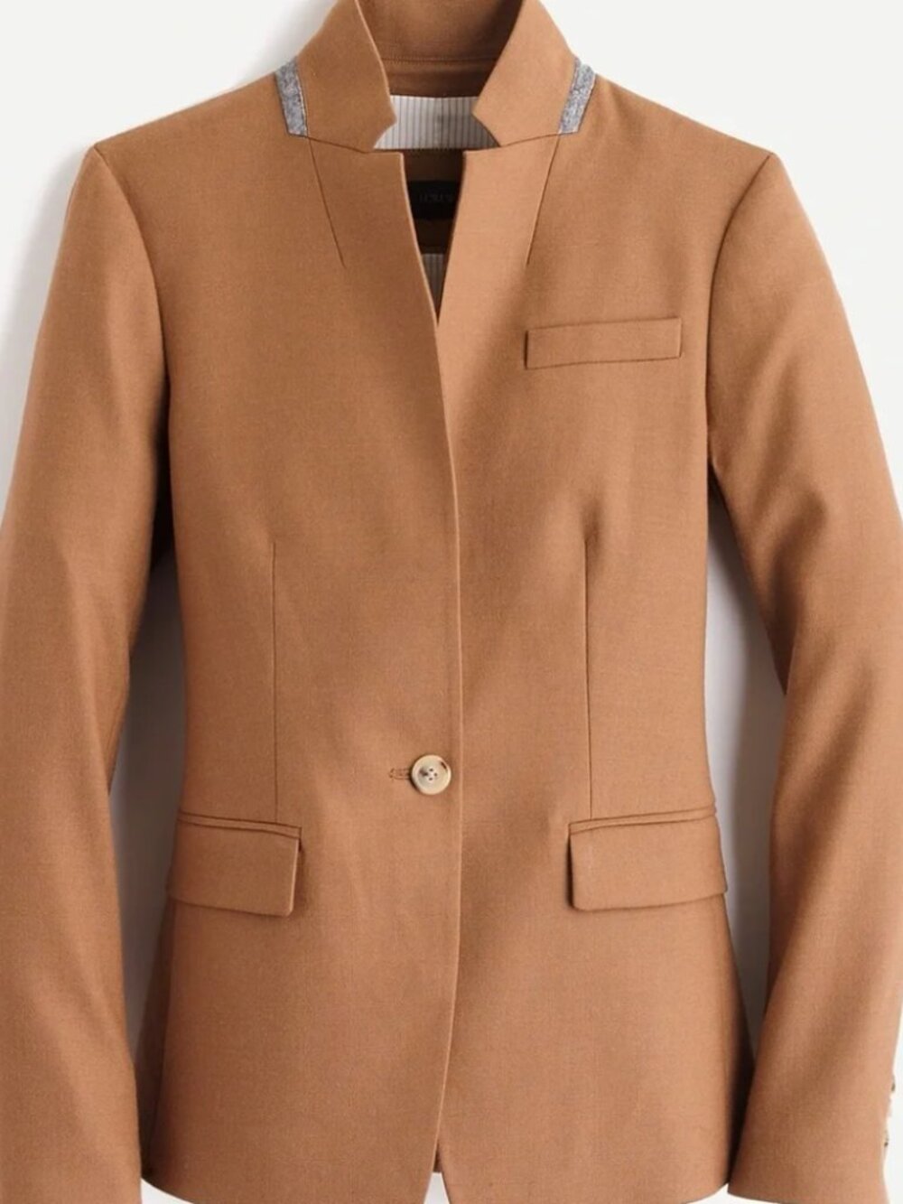 J. Crew Wool Flannel Regent Blazer Jacket Warm Camel Size 8 EUC